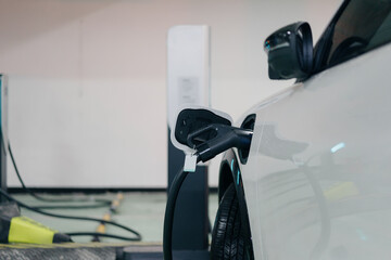 Electric car is charging