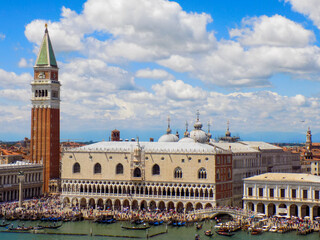 Venice Italy from a Cruise Ship Entering the Harbor Looking at Saint  Mark's Square