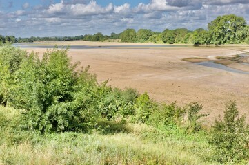 Obraz na płótnie Canvas Loire river in summer after drought