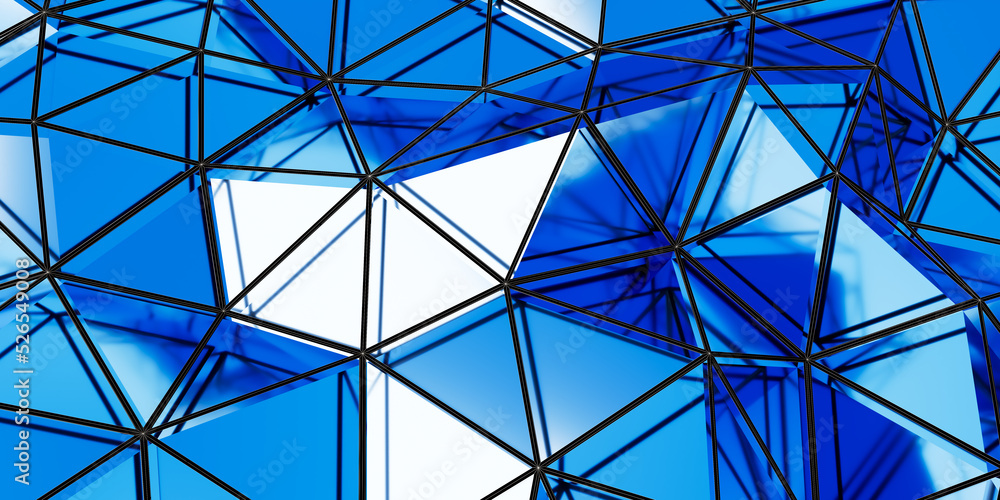 Poster abstract simple triangulated wireframe background. 3d render