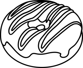 donut dessert outline drawing