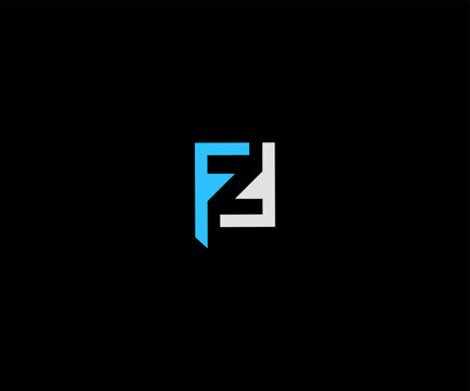 FZ Letter Monogram Logo  Modern Geometric Design