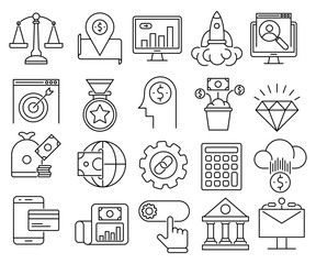 Business and finance icons set