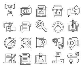 Digital marketing icons set