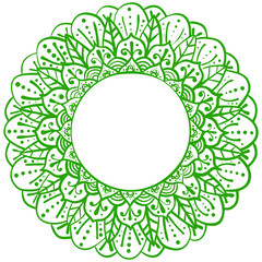 Ornamental round frame for design.  Decorative abstract circle. Elegant element for printing of cards and invitations. Vector ornament