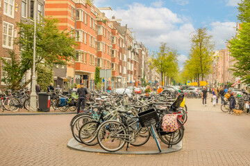 Lots of Bicycles on Amsterdam Street