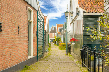 Pedestrian Street Between Rural Dutch Houses