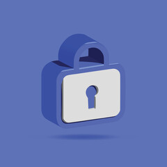 3d padlock design vector