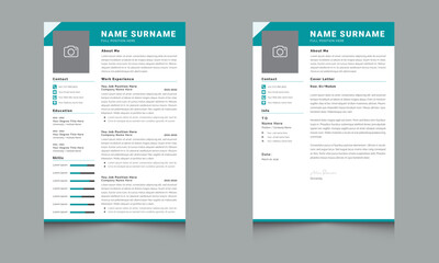  Professional Resume Layouts with Green Header Accents cv Template vector design