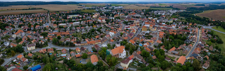 Fototapeta na wymiar Aerial view around the city Kralovice in the czech Republic
