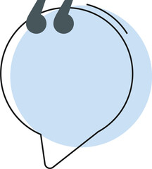 Blue Quote bubbles, Quote frames templates. Text in brackets, citation empty speech bubbles, Textbox isolated, PNG file.