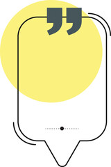 Yellow Quote bubbles, Quote frames templates. Text in brackets, citation empty speech bubbles, Textbox isolated, PNG file.