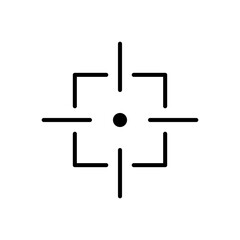 Target and aim icon. Game sign. Focus symbol. Vector isolated on white background.