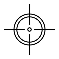 Target and aim icon. Game sign. Focus symbol. Vector isolated on white background.