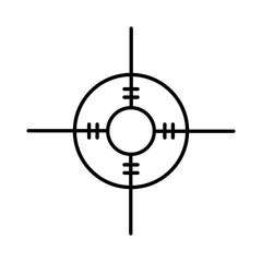 Target and aim icon. Game sign. Focus symbol. Vector isolated on white background.