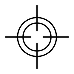 Target and aim icon. Game sign. Focus symbol. Vector isolated on white background.