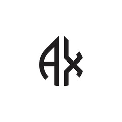 Abstract creative alphabet letter icon logo AX