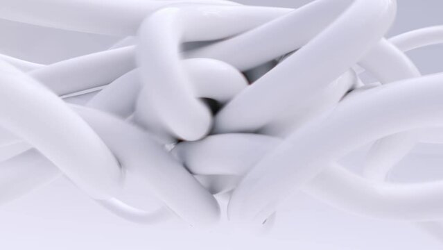 Abstract wire, rope, cord background. High quality CGI animation.