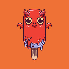 Halloween Devil Ice Cream illustration