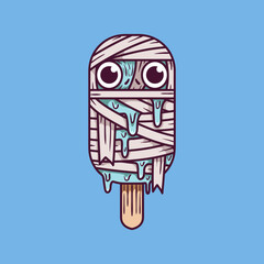 Halloween Mummy Ice Cream illustration