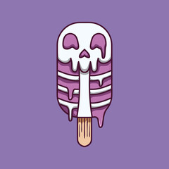 Halloween Skeleton Ice Cream illustration