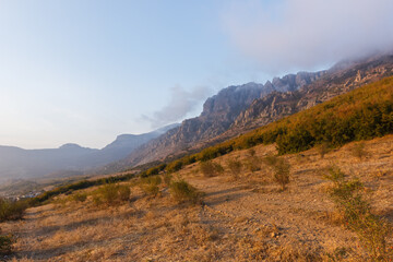 Fototapeta premium Rocks near Demerdzhi. Crimea