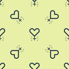 Blue Feminism icon isolated seamless pattern on yellow background. Fight for freedom, independence, equality. Vector