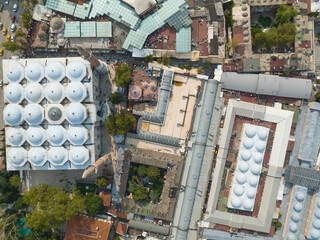 Ulu Cami Mosque Drone Photo, Bursa City Center, Turkey - obrazy, fototapety, plakaty