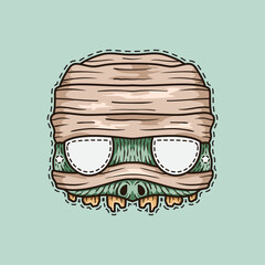 Scary Mummy Halloween mask illustration