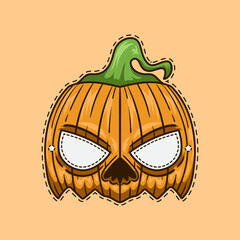 Scary Pumpkin Halloween mask illustration