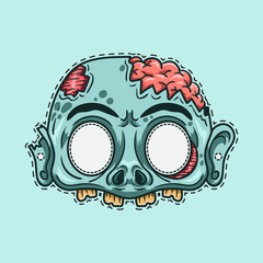Scary Zombie Halloween mask illustration