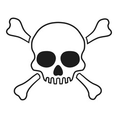 Skull and crossbones. Cartoon. Vector illustration