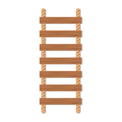 wooden ladder design vector flat isolated illustration