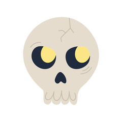 Creepy skull in cartoon style