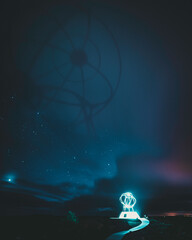 Globen, Stolmen during the winter night. Norway.