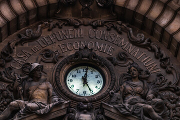 Obraz premium Famous CEC Palace, The Palace of the Savings Bank in the historical center of Bucharest on Victory street, Romania, 2022