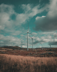 Fototapeta na wymiar Windmills in Norway