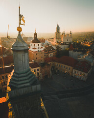 Sunset over Lublin old town, Poland - obrazy, fototapety, plakaty