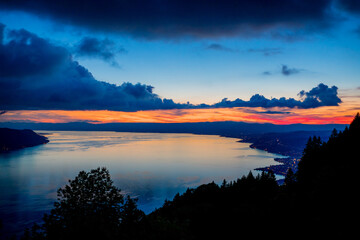 Couché de soleil sur le Lac Léman