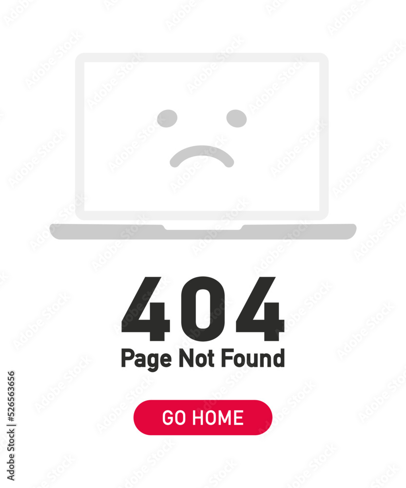 Poster Error 404 page not found. System error. Laptop and broken connection. Broken page. The page you requested could not be found. Web Template for presentation, infographic, website, apps and other uses
