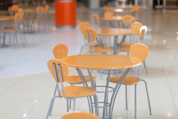 Food court in the mall.A large shopping center. Retail center.