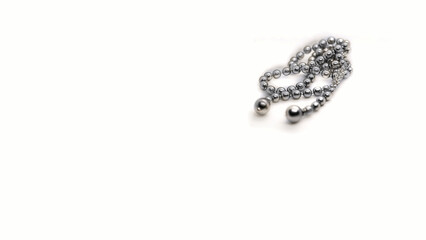 Jewelry for the neck for a woman - pearls and chicory in silver color - minimal