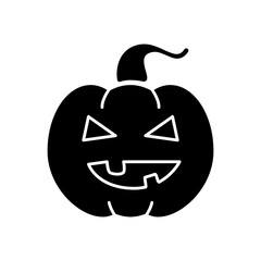 Halloween pumpkin glyph icon. Happy halloween design. Season october holiday. Isolated vector stock illustration
