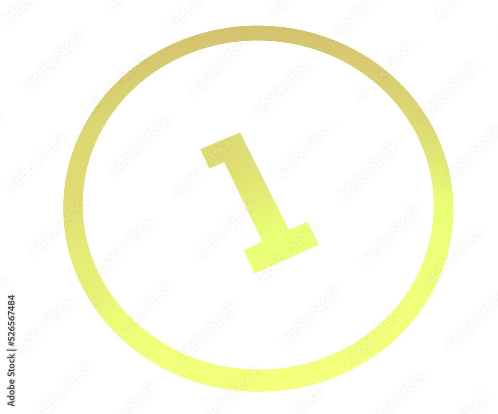 Poster Colored number or number in a circle from a gradient. Enumeration and numbering.