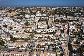 Obraz premium Drone Aerial Praia Da Luz Beach Lagos Portugal Algarve