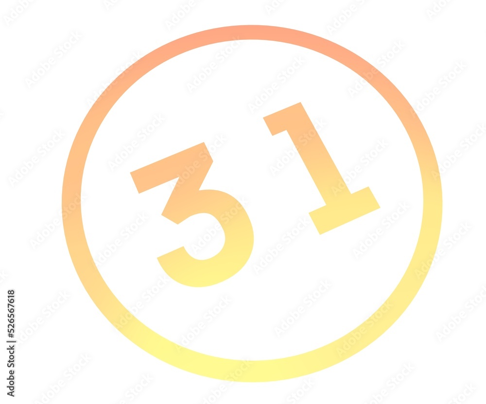 Aufkleber colored number in a circle from a gradient. enumeration and numbering.