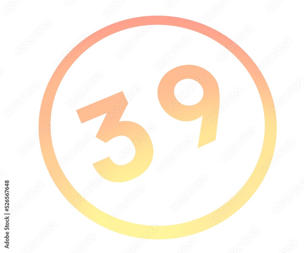 Poster colored number in a circle from a gradient. enumeration and numbering.