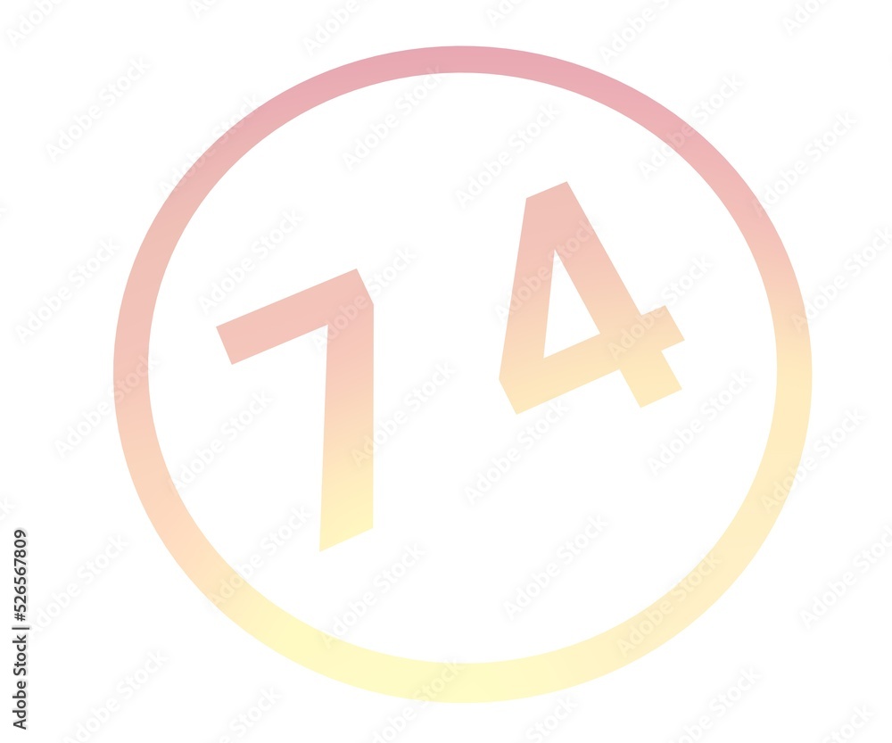 Poster colored number in a circle from a gradient. enumeration and numbering.