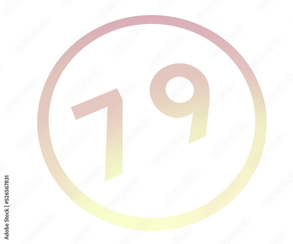 Poster colored number in a circle from a gradient. enumeration and numbering.