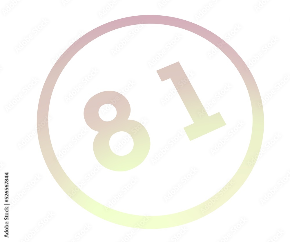 Poster Colored number in a circle from a gradient. Enumeration and numbering.